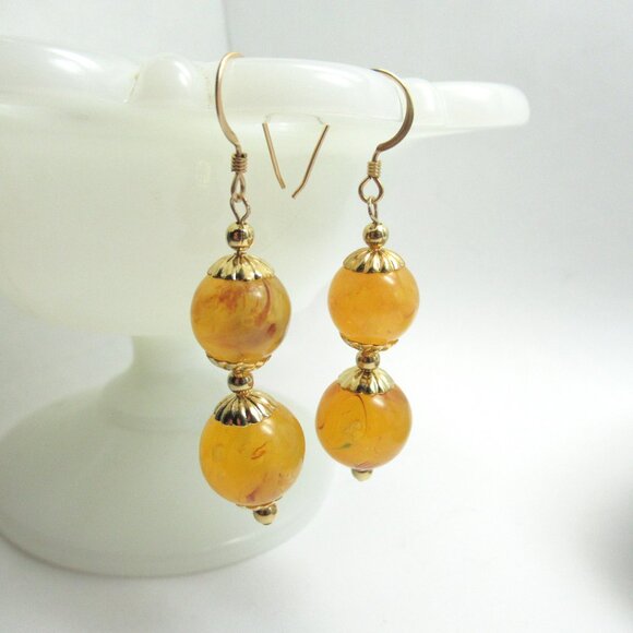 Faux Amber Earrings - Picture 3 of 6